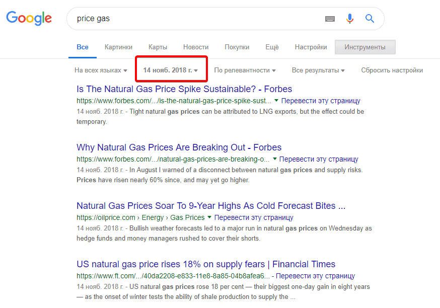 Natural gas price discussion