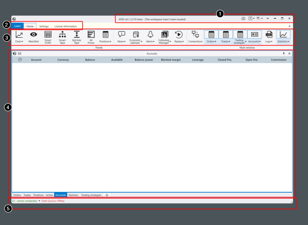 ATAS main window interface