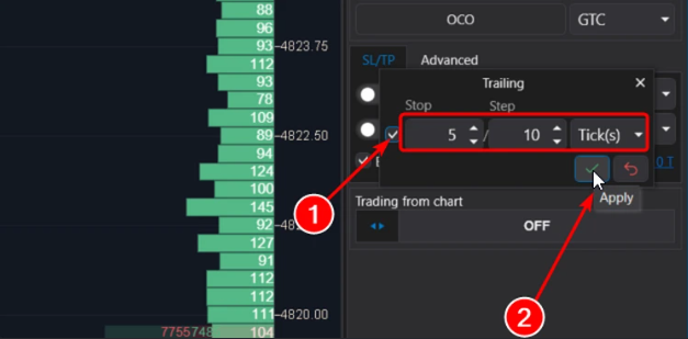 Настройка трейлинга