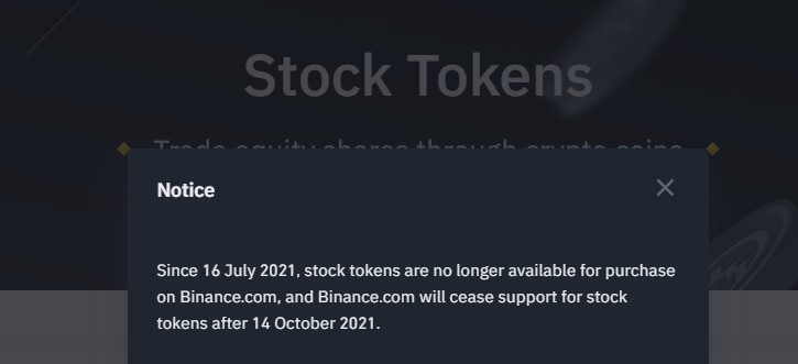 Announcement on the Binance exchange