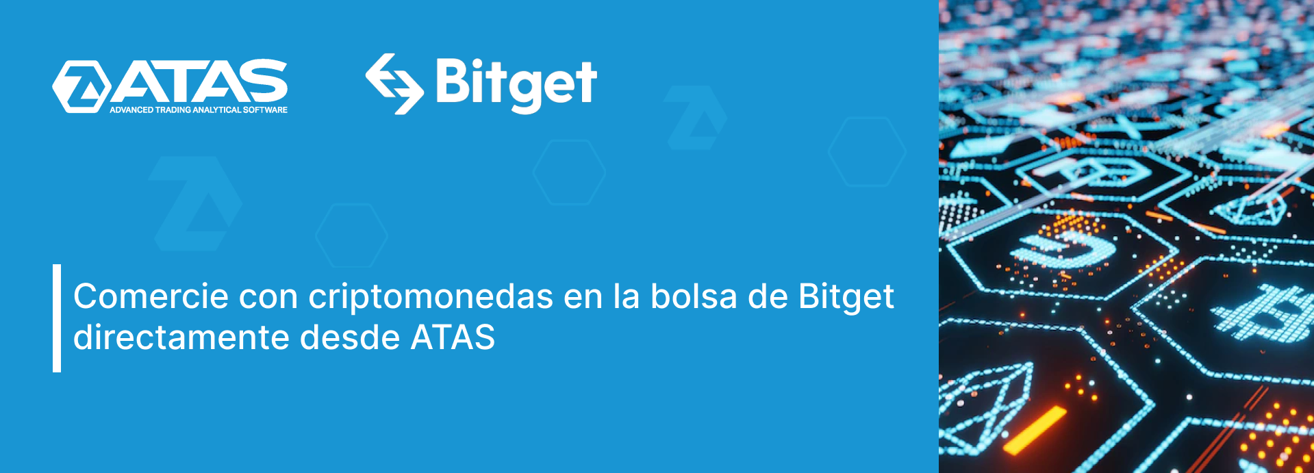 Comercie con criptomonedas en la bolsa de Bitget directamente desde ATAS