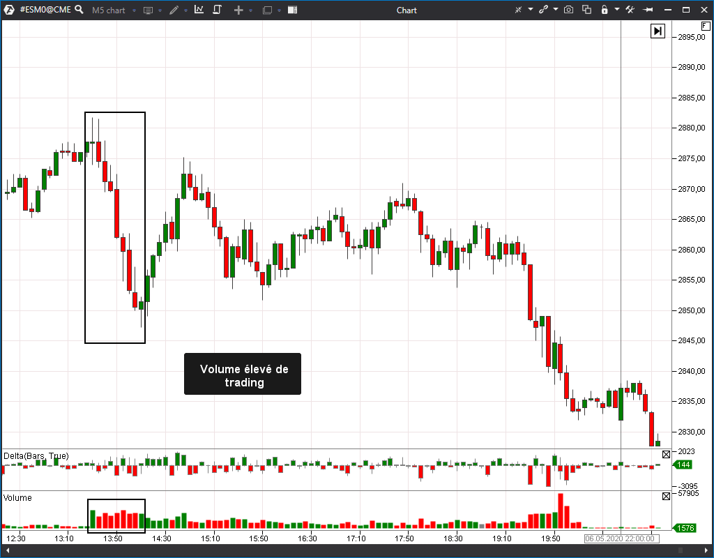 Indicateurs du Delta et du Volume Vertical