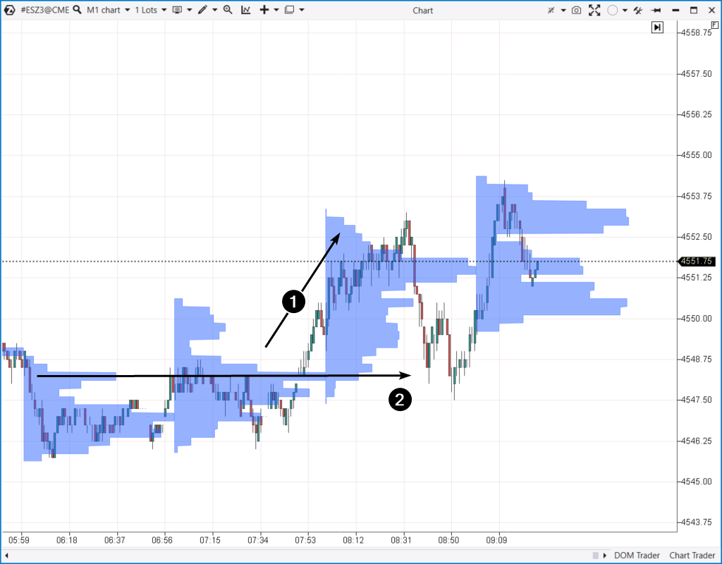 Intraday trading strategy Rebound from the profile. Example 1