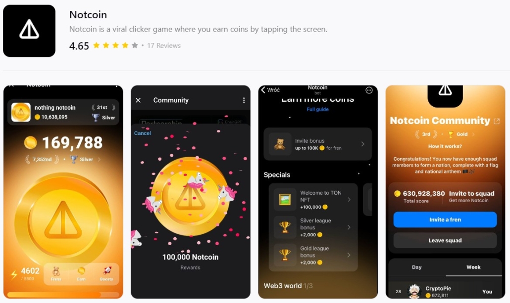 Das Notcoin-Spiel ist sehr einfach