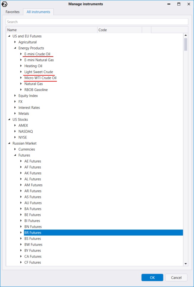 Les contrats à terme sur le pétrole brut sont disponibles sur ATAS