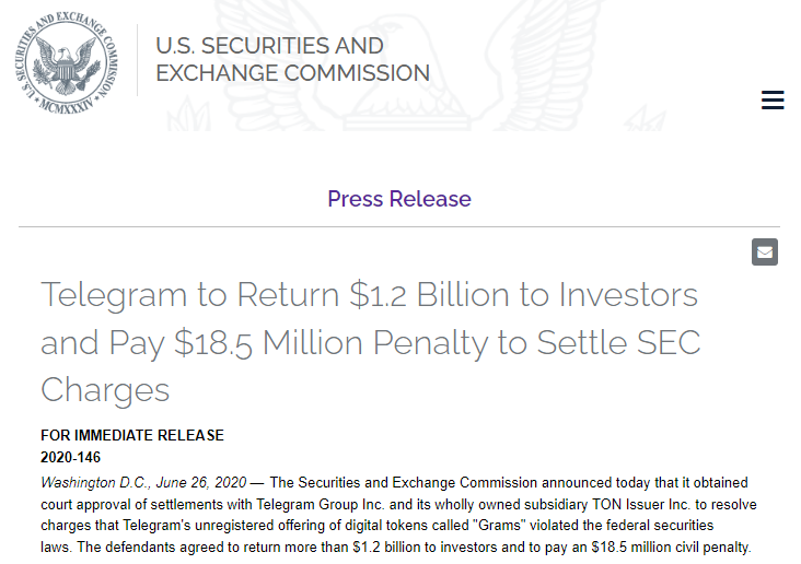 Toincoin es la criptomoneda cuyo lanzamiento fue cuestionado por la SEC