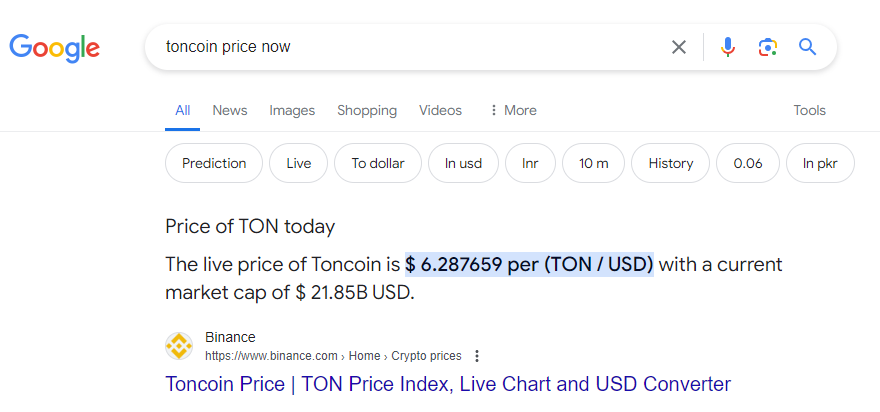 ¿Cuál es el precio de Toncoin