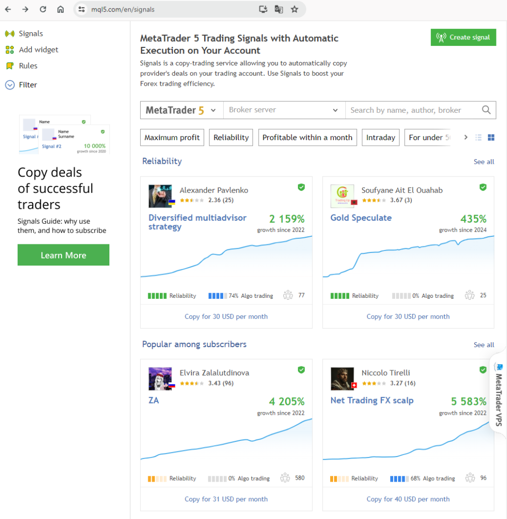 Forex trading signals