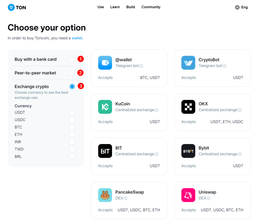 Wie man Toncoin kaufen kann - drei Wege
