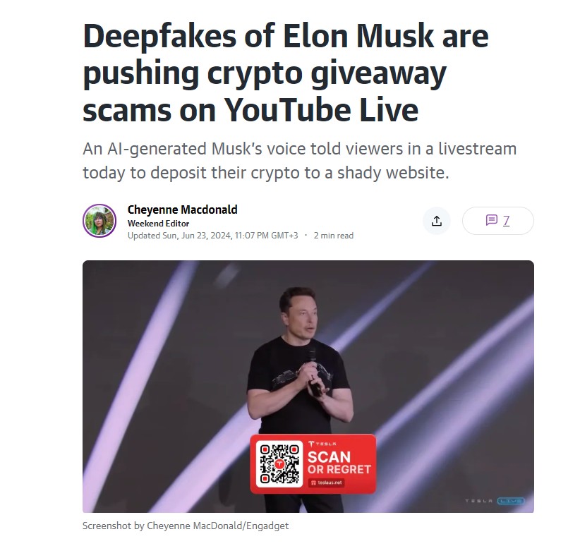 Мошенники используют личность Илона Маска