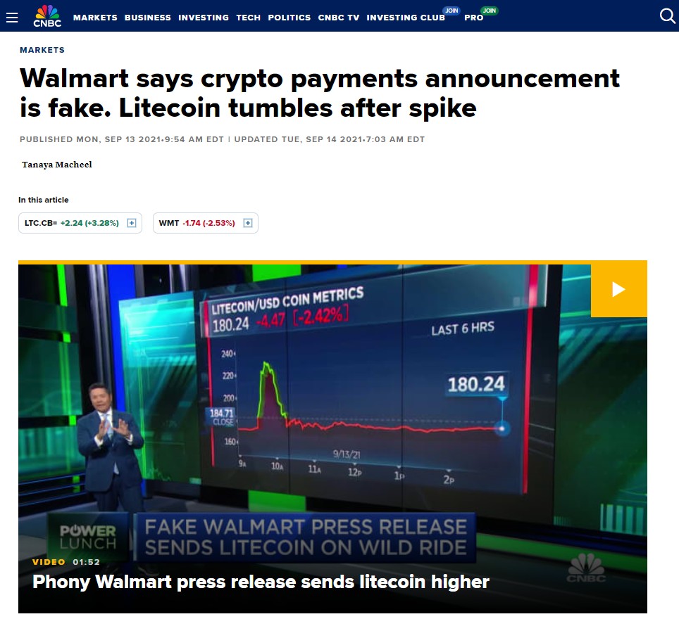 Скриншот с сайта CNBC