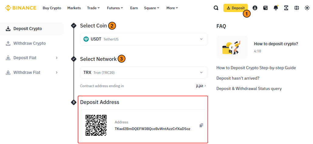 1. Beispiel für eine Krypto-Wallet-Adresse