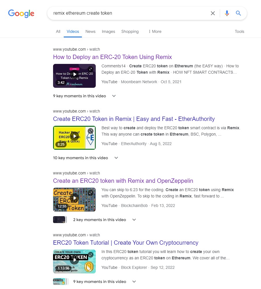 Видео, как создать собственный токен