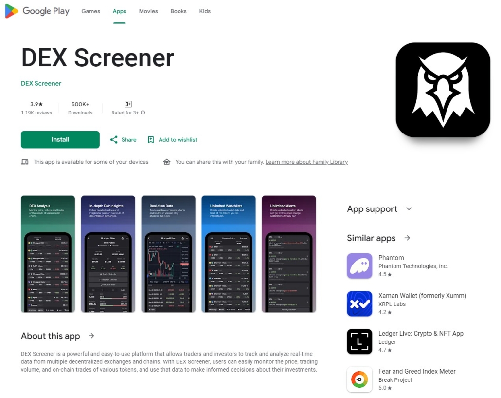 Dexscreener app on Google Play