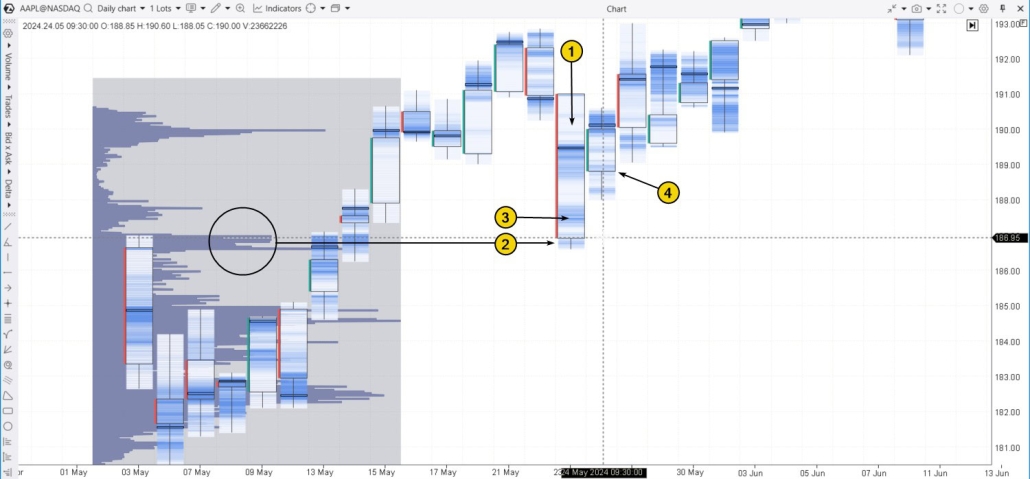 3. Piège à ours sur le marché boursier. Exemple sur le graphique journalier de AAPL