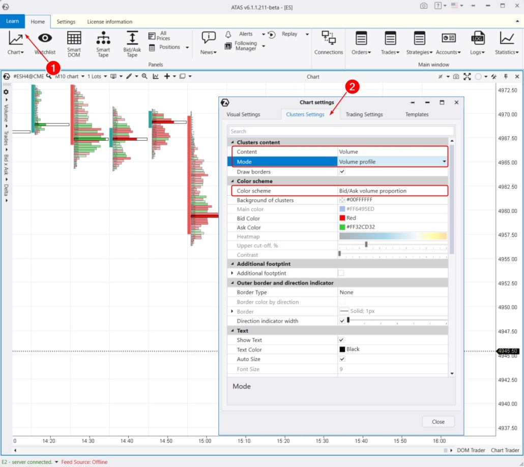 5. Comment ouvrir et configurer un graphique d'empreinte