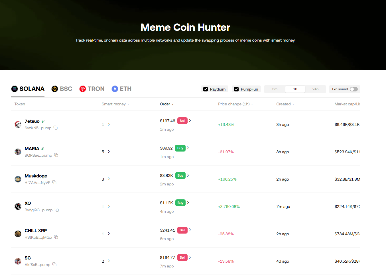 New meme coin scanner