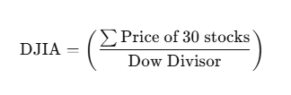 Формула расчета Индекса Доу Джонса