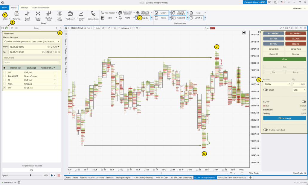 a liquidity grab: an example in the simulator
