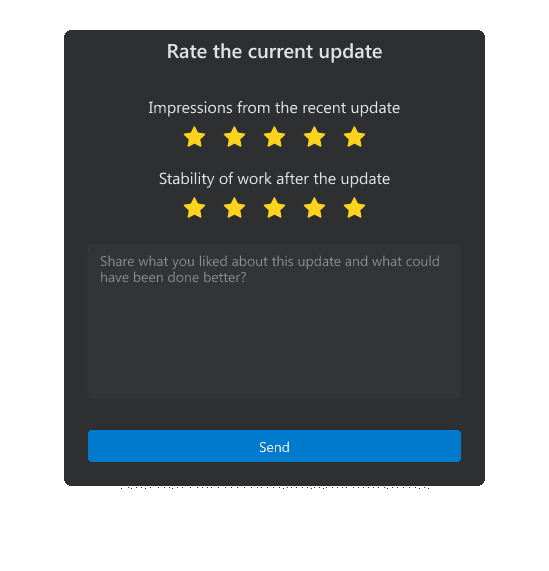 Feedback after Updates
