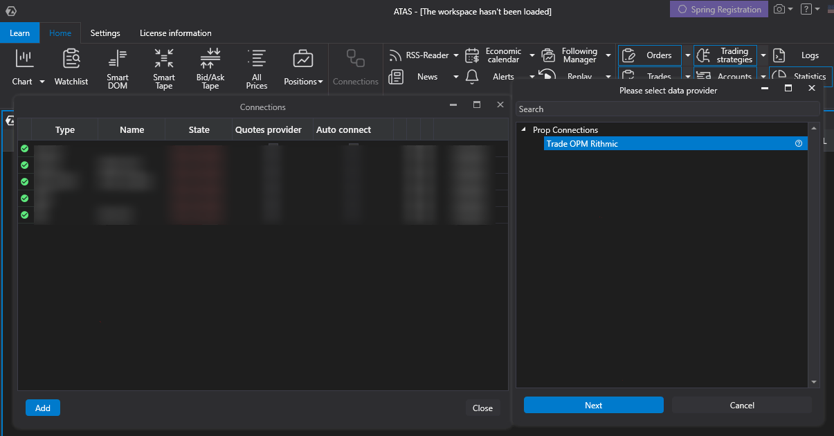 TradeOPM Connection