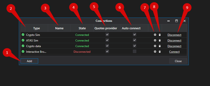 Connection Settings Window