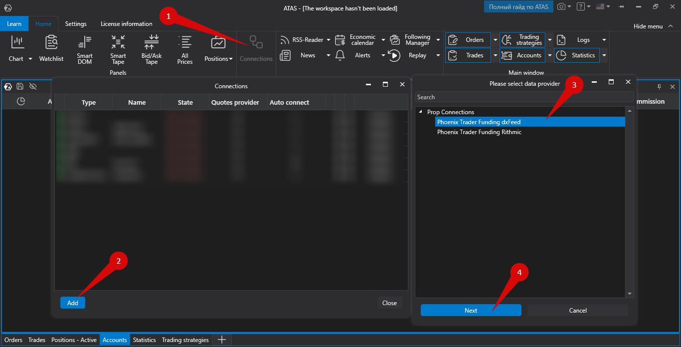 Phoenix Trader Funding dxFeed