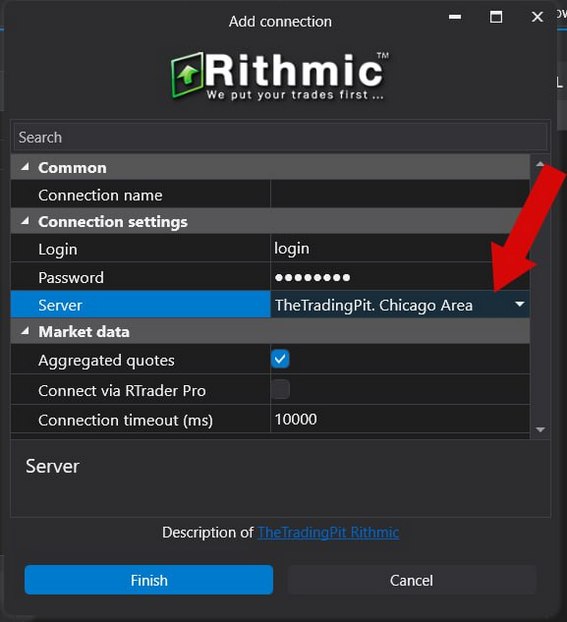 Enter your login and password provided by The Trading Pit