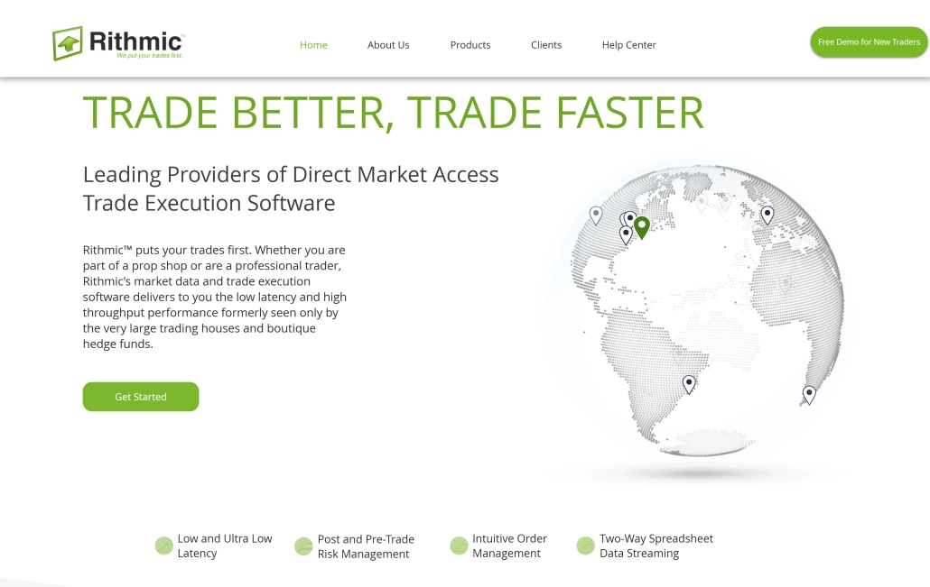 Rithmic DMA infrastructure connection settings in ATAS for futures market data