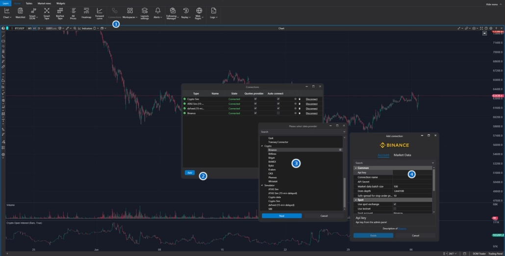 Connecting Crypto Futures in ATAS
